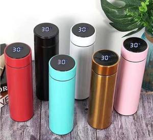 Bouteille d'eau intelligente personnalisée en acier inoxydable, bouteille thermos portable scellée avec affichage numérique LED - Product Image 1