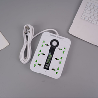 Regleta de Enchufes Universal con 6 Tomas de Corriente, 4 Puertos USB-A + 2 Puertos USB-C de Carga Rápida, Uso Industrial, 10A, Cable de 2m, IP22