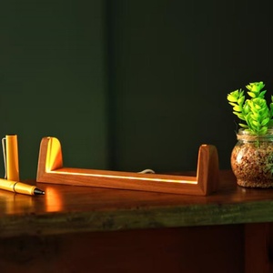 Lampes de nuit LED solides USB faites à la main, lampe de chevet créative, sphère lumineuse, base en bois pour table à manger, décoration, prix de gros, maison - Product Image 1