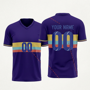 Manufacturing Custom Dark <b>purple</b> Soccer Jersey Men Breathable <b>Mesh</b> Fabric Short Sleeve Quick Dry regular fit athletic sportswear - Product Image 1