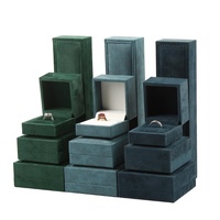 Grün Blau Elegante quadratische und ovale Samts chmuck Aufbewahrung boxen für Ring Anhänger Armband Aufbewahrung display Verpackungs box