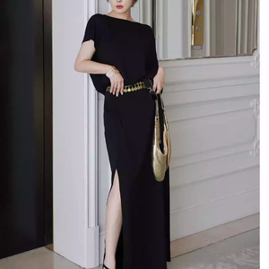 Conjunto de Vestido Largo de 2 Piezas, Elegante, Mezcla de Algodón, Informal para Mujer, Uso Diario de Verano, Colección Primavera Verano, Compatible con ODR - Product Image 3