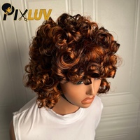 Perruques en gros : Perruque coupe pixie en cheveux vietnamiens bruts avec frange, perruques sans colle avec mèches, perruque blonde en cheveux humains, fournisseurs de perruques sans colle