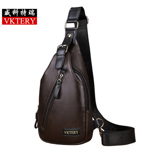 Bolsas de Ombro Masculinas, Bolsas de Cintura, Bolsa de Couro com Conector para Fones de Ouvido, Pacote Diagonal - Product Image 3