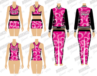 Ensemble de survêtement personnalisé pour cheerleading : veste athlétique, accessoires de cheerleading, crop top rose et short