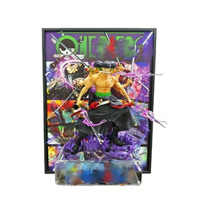 Roronoa Zoro - Marco de Exhibición 3D con Triple Katana, Escena de Guerrero con Aura Púrpura, Decoración de Pared Premium, Regalo Coleccionable - Product Image 4