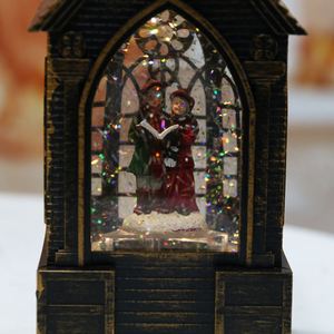 Christmas <b>Lights</b> Led Plastic Church Shape Water Lantern Snow <b>Globe</b> with Battery IP44 for Christmas Decorations - Product Image 4