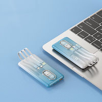 Batterie externe étanche ultra-fine à motif de dessin animé, 10000 mAh, charge rapide 66W, câble intégré, sans batterie externe