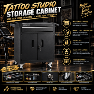 Carrito Rodante para Tatuajes, Gabinete <span class=keywords><strong>de</strong></span> Almacenamiento con Ruedas Bloqueables, Cajones para Herramientas, Salón <span class=keywords><strong>de</strong></span> Belleza, Barbería, Spa, Maquillaje Permanente - Product Image 5