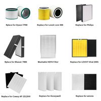 Filtre de remplacement HEPA H13 en forme de nid d'abeille pour le contrôle des odeurs domestiques, élimination de la poussière, de la fumée et du pollen, compatible avec les purificateurs d'air AP303 et AP304 (lot de 4)
