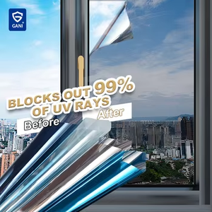 Espejo unidireccional con Control Solar de calor, bloqueo Uv, película reflectante térmica negra adhesiva estática para edificios de oficinas, ventanas de vidrio para el hogar - Product Image 1