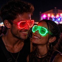 Lunettes LED à obturateur, lumineuses et clignotantes, accessoire néon pour fêtes, concerts, bars, anniversaires, costumes, vente en gros