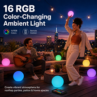 COOLQING Lampe LED sphérique de décoration de Noël et de festival, 15 cm, RGB, 16 couleurs changeantes, télécommande, stock USA, pour jardin intérieur