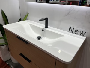 Mueble de baño termoformado de PVC con diseño de arco 2024, exhibiciones de Feria de Cantón <span class=keywords><strong>Goldea</strong></span> de lujo ligero - Product Image 4