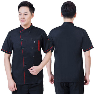 Abiti <span class=keywords><strong>da</strong></span> lavoro <span class=keywords><strong>da</strong></span> pasticcere occidentali manica corta uniforme <span class=keywords><strong>da</strong></span> Chef manica corta uniforme <span class=keywords><strong>da</strong></span> <span class=keywords><strong>cuoco</strong></span> nero - Product Image 2