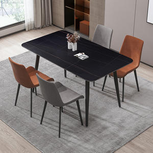 Mesa de comedor de lujo de estilo nórdico Simple y moderno, combinación de Silla, Rectangular tapa de mármol, hierro metálico, 4 plazas, <span class=keywords><strong>apartamento</strong></span> pequeño - Product Image 3