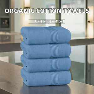 Ensemble de serviettes de bain d'hôtel 100 % coton personnalisées, séchage rapide, serviettes de spa compressées, couleur unie, rectangulaires pour l'hôtellerie - Product Image 2