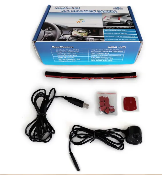 WifiリアビューカメラHDナイトビジョンH.264チップ防水ワイヤレスカメラドライビングビデオレコーダーカーブラックボックス