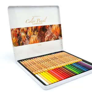 permanent log holder bright color A5 high quality 24 colors metal box color pencil set