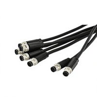 Connecteur d'aviation M12 M12XXX-07-093-X-L, faisceau de câbles 8 conducteurs, câble PVC non blindé, connecteur mâle à codage ABD, tête droite