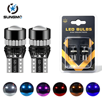 Lampe LED automobile T10 W5W, blanc, jaune, rouge, bleu glacé, rose, bleu, pour éclairage de lecture, feux de position latéraux, plaque d'immatriculation, éclairage d'ambiance de porte