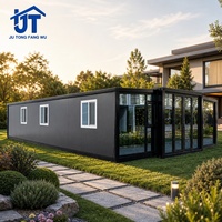 Maison conteneur extensible de 40 pieds, villa de vacances de luxe, maison préfabriquée modulaire en acier avec 1, 2, 3 ou 4 chambres et salle de bain, bureau