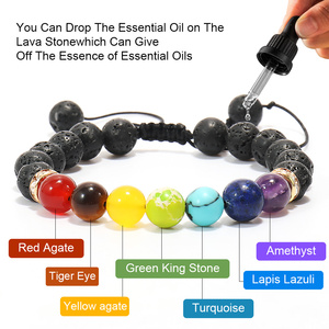 7 <span class=keywords><strong>Chakra</strong></span> 8mm braccialetto di guarigione in pietra naturale Stress rilievo Yoga perline ansia braccialetto braccialetto di pietra lavica Rock <span class=keywords><strong>Chakra</strong></span> bracciale - Product Image 6