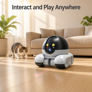 Robot de surveillance intelligent pour animaux de compagnie avec caméra HD 1080P, WiFi/4G, contrôle à distance par application, jouet laser et audio bidirectionnel - Product Image 2