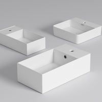 Lavabo en céramique blanc de style moderne, fabricant de céramique, lavabo de table en porcelaine, forme carrée, lavabo de salle de bain