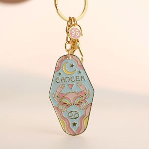 Enamel Constellation Zodiac Sign Astrology Horoscope <b>Key</b> Chains Keychain Zodiac Signs Astrology Products Jewelry Pendant Decor - Product Image 3