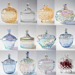 Custom Logo Colorful Wholesale Roman Storage Luxury <b>Empty</b> Container Cylinder Crystal Glass Candle Jars Holders With Lid and <b>Box</b> - Product Image 6