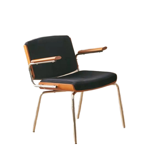Modern <strong>Retro</strong> Restaurant Furniture Home <strong>Dining</strong> <strong>Chair</strong> with Velvet Cafe Bistro Metal Wood Seat and Armrest <strong>Dining</strong> <strong>Chairs</strong> - Product Image 2