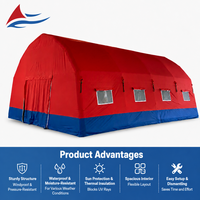 Abri d'urgence gonflable imperméable et portable pour 6 à 8 personnes, à déploiement rapide, pour les situations de catastrophe