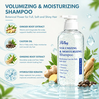 Shampo Volumizing Pelembap Essence Butiran Biru 300ml Private Label OEM ODM, Mengangkat Akar, Tahan Lama, Mengembangkan Rambut Kering