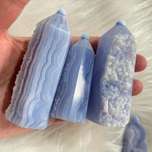 En gros, Pointe de pierre précieuse en vrac en cristal naturel : Agate dentelle bleue, Quartz rocheux, Agate tournebroche, pour l'artisanat et la décoration intérieure - Product Image 2