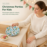 Assiettes, gobelets, cuillères et fourchettes jetables en papier de qualité alimentaire de 9 pouces pour fête d'anniversaire, mariage, vaisselle, vente en gros, approvisionnement en vrac