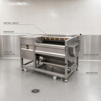 Aardappelwas- en schilmachine, wortelwasmachine, aardappelwasser en -schiller