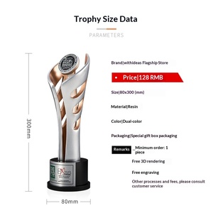 Trofeo de Resina y Metal Puro, Oro, Plata, Bronce, Personalizado, Campeón, Empresa Creativa, Empleado Destacado, Premio de Reunión Anual, Medalla - Product Image 4