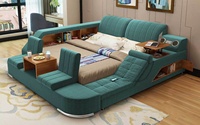 Lits en cuir de massage intelligents, style moderne minimaliste, tatami, lit double, lit de mariage, chambre principale, lit multifonction, grand lit, meubles sur mesure