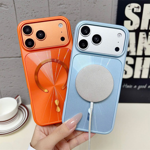 เคสโทรศัพท์แม่เหล็กไล่เฉดสีนีออนออโรร่าสำหรับ iPhone 17 16 15 14 Pro Max กระจก AG เลนส์เลเซอร์หลากสี ฝาหลัง PC ชุบเคลือบ - Product Image 4