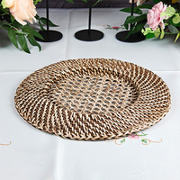 Assiettes de présentation en porcelaine émaillée de luxe style cristal, écologiques, rustiques, pour décoration de mariage (vente en gros)