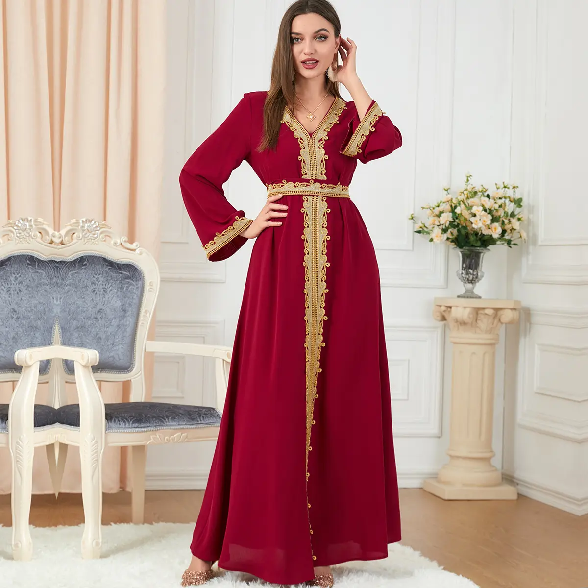 2460 Eid Dubai Kaftan Marokaanse 2022 Kaftan Marocain Moslim Jurk Kalkoen Abaya Voor Vrouwen Europese Islam Kleding Djellaba Femme