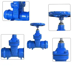 EN558-1 Cast Iron PN16 Resilient Seated Socket End Connection PVC Pipe Sluice Gate Valve Price