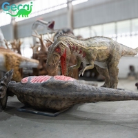 Dinosaures animatroniques mécaniques motorisés pour aire de jeux extérieure, modèle grandeur nature interactif pour parc à thème