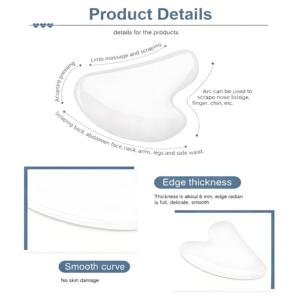 Outil de massage facial en jade blanc naturel de haute qualité, 100 % naturel, en forme de cœur, certifié CE, OEM/ODM, gravure de logo personnalisée, pour la maison - Product Image 2
