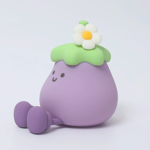 Cute Eggplant Silicone Night <b>Light</b> LED USB Rechargeable Kids Bedroom Lamp Soft Warm <b>Light</b> Dimmable Nursery Lamp with <b>Timer</b> - Product Image 6
