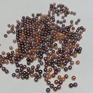 Perles d'eau douce naturelles en gros, 7-7,5 mm, violettes et pêche, forme presque ronde, perles cultivées en vrac, qualité AAA pour <span class=keywords><strong>la</strong></span> fabrication de bijoux - Product Image 2