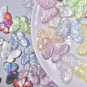 JC AB Aurora colorida trompeta mariposa hecha a mano DIY crema pegamento resina accesorios barrocos accesorios con agujeros al por mayor - Product Image 2