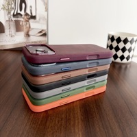 Casing HP Anti-Shock Kulit Retro Tekstur PC untuk iPhone 18 Promax 17 16 15 14 Plus Anti Sidik Jari Tipis