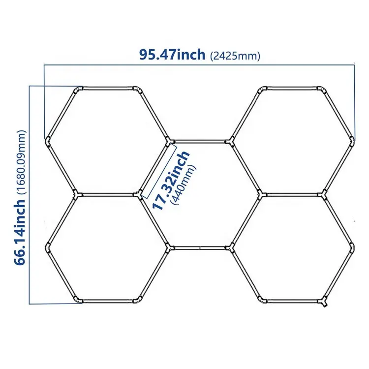 Luci esagonali a Led esagonali per lampade a nido d'ape da soffitto per Garage lampada a nido d'ape 110V vendite dirette della fabbrica esagonale led